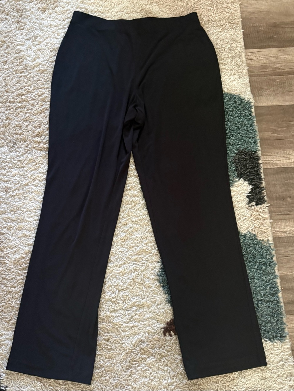 Susan Graver Black Straight-Leg Pull-On Pants